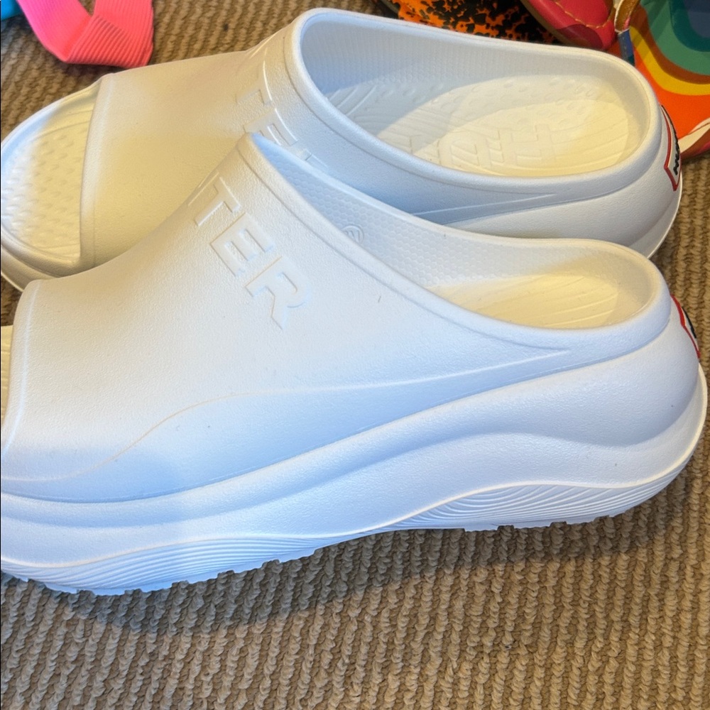 NEW Hunter haddie platform slip on summer sandal in white size 39/ 8-8.5 - Picture 9 of 10